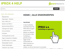 Tablet Screenshot of help.iprox.nl